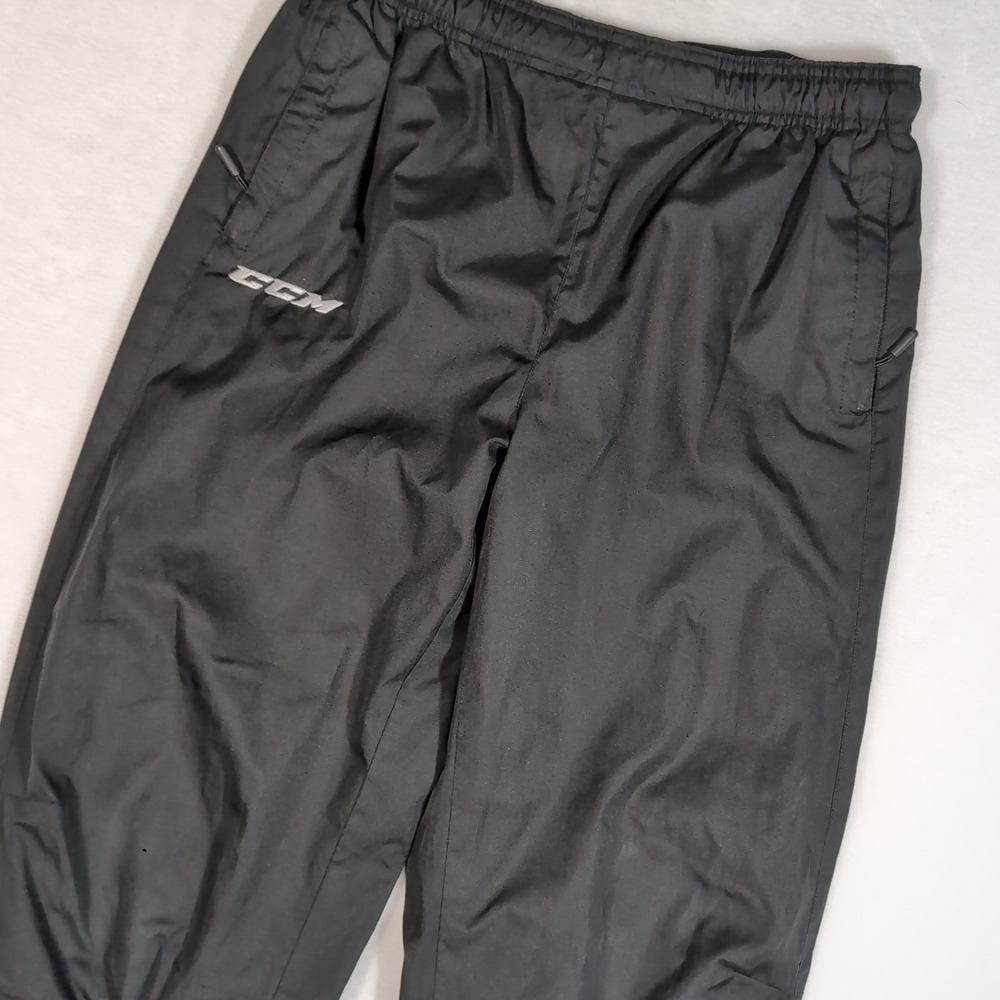 CCM Warmup Pants Youth XL Black Hockey Athletic‎ Mesh Ankle Zip Training Skating